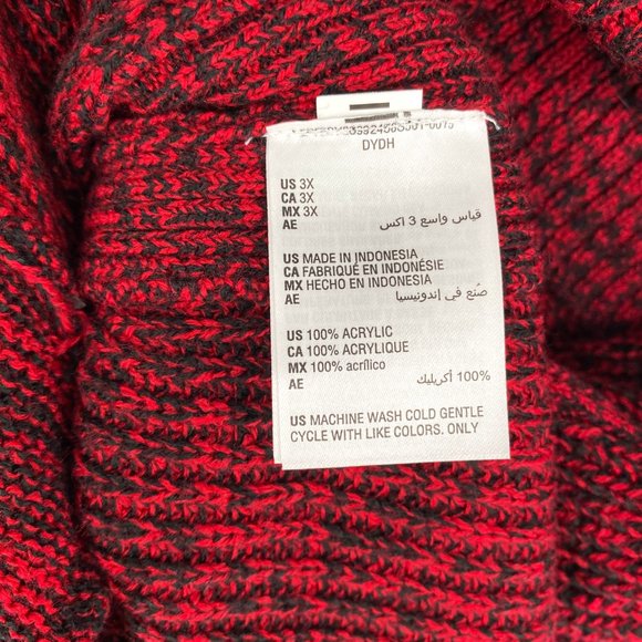 Style&Co Women Plus Buttoned Envelope Collar Long Sleeve Pullover Sweater Red - Picture 8 of 8